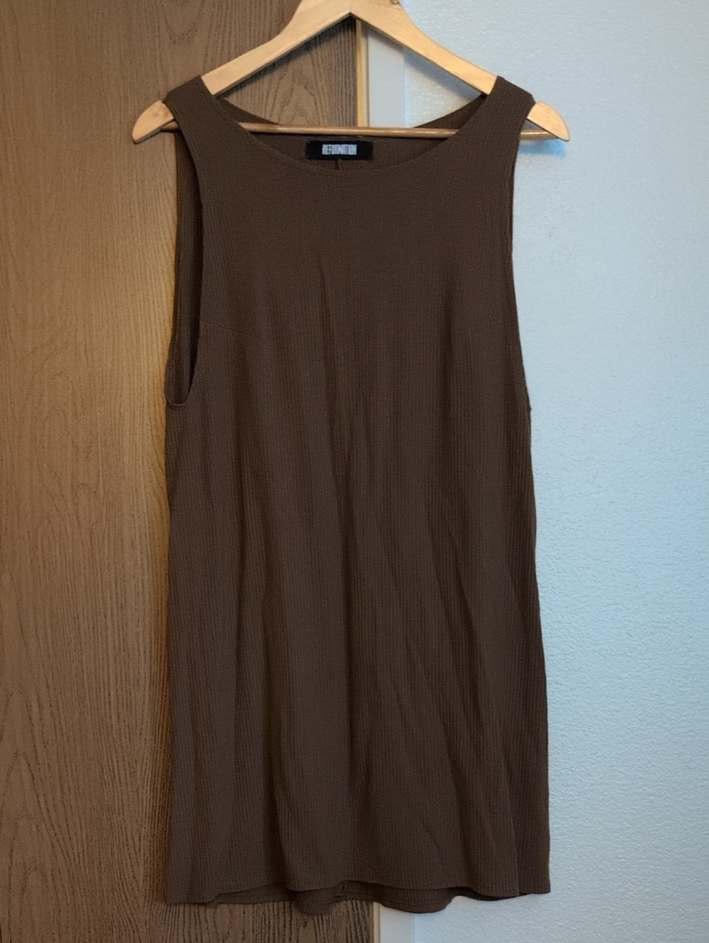 Reformation Chocolate Brown Ribbed Sleeveless Mini Dress
